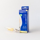 Tesla Lighting Tesla FILAMENT RETRO E14, 6 W, 230 V, 806 lm, 25 000 h, 2700K meleg fehér, 360°, víztiszta (CL140627-1)