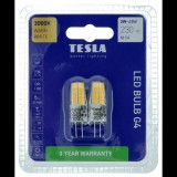 Tesla Lighting Tesla - G4, 2W, 12V, 230lm, 25 000h LED izzó, 3000K meleg fehér, 2db (G4000230-2PACK2)