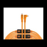 Tether Tools TetherPro Optima 10G USB-C apa - USB-C apa 90° 3.2 Adatkábel 9.4m - Narancssárga (CUC31RTG2-ORG)