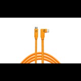 Tether Tools TetherPro USB-C apa - USB-C apa 90° 2.0 Adat és töltő kábel - Narancssárga (4.6m) (CUC15RT-ORG)