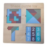 Tetris és Tangramm 4 in 1 -ben fa kirakós játék