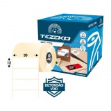 Tezeko 30 mm * 12 mm-es 1 pályás műanyag biztonsági etikett címke (3750 címke/tekercs, 40 mm-es belső mag)