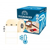 Tezeko 50 mm * 25 mm-es, 1 pályás hűtőházi direkt termál etikett címke (2500 címke/tekercs)