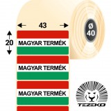 Tezeko Magyar Termék etikett címke, 43 mm * 20 mm-es (1000 db/tekercs)