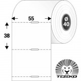 Tezeko Polccímke 55 mm * 38 mm-es, perforált, termál, vezérlőlyukkal (1000 db/tekercs)