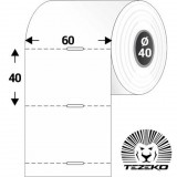 Tezeko Polccímke 60 mm * 40 mm-es, perforált, termál, vezérlőlyukkal (1000 db/tekercs)