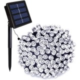 TF 100 LED-es napelemes kerti fényfüzér, hideg fehér, 8 világítási móddal, 10 m