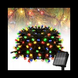 TF 100 LED-es napelemes kerti fényfüzér, RGB színes, 10 m, 8 világítási móddal