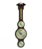 TFA Barométer kombináció +óra rusztikus kivitel tömör fából 45.3004