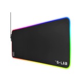 The G-Lab Egérpad - PAD RUBIDIUM (800x300x3mm; fekete, extra USB, vízálló, RGB LED)