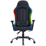 The G-Lab Gamer szék - KS ELECTRON EX (fekete; állítható magasság; áll. kartámasz, RGB LED)