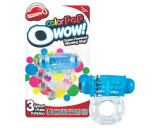 The Screaming O Screaming Color Pop - vibrációs péniszgyűrű (átlátszó-kék)