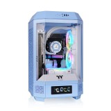 Thermaltake The Tower 250 Mini Torony Számítógépház + 2db 120mm Ventilátor - Világoskék (CA-1Z9-00SFWN-00)