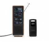 Thomson WS102TBK, 15 W, DCF, FM, Bluetooth 5.4, Fekete-Fa, Bluetooth hangszóró rádióval és időjárás állomással
