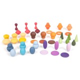 TickiT: Színes fa kincsek szett - 42 darabos