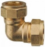 Tiemme Réz kötőelem könyök csatlakozó toldóelem fitting két kollektor összekötésére 2 x 22 mm egal roppantós ( szorítós ) összekötő