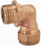 Tiemme Réz kötőelem könyök csatlakozó toldóelem fitting két kollektor összekötésére 3/4" + 22 mm roppantós ( szorítós ) összekötő