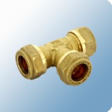 Tiemme réz roppantógyűrűs egál T-idom 15 x 15 x 15