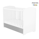 Timba Erik zárt végű ágyneműtartós gyermekágy ezüst-fehér 60x120as