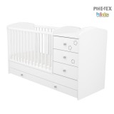 Timba Félix 3 fiókos kombinált gyermekágy fehér