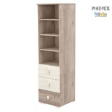 Timba Viki 3 fiókos nyitott állószekrény krém-fűz