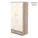 Timba Viki kétajtós kétfiókos állószekrény krém-fűz