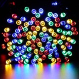 Timeless Tools 100 LED-es napelemes kerti fényfüzér, színes, 20 m