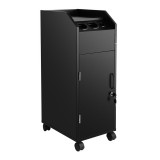 Timeless Tools Beauty zárható eszközkocsi kihúzható oldalsó tálcával - fekete