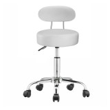 Timeless Tools Háttámlás, kerek kozmetikai szék - fehér