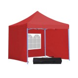 Timeless Tools Összecsukható fémvázas kerti pavilon 2,9X2,9m - oldalfallal és hordtáskával - piros