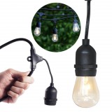 Timeless Tools Vízálló dekor égősor, 15 db E27 LED lámpával, 14,6 m, melegfehér