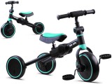 Tiny Bike Háromkerekű 3in1 Kerékpár-3 kerekű Futóbicikli-2 Kerekű futóbicikli-3 Kerekű Tricikli funkció-Összecsukható-Állítható Ülésmagasság-Széles Kerekek-Türkiz