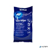 Tisztítókendő, képernyőhöz, alkoholmentes, nedves, 25 db, AF "Tech-wipes"