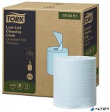 Tisztítókendő, szöszszegény, tekercses, 1 rétegű, 200 db, utántöltő hordozható vödörhöz, W10 rendszer, TORK, türkiz