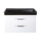 TMP LUX 100D fali fürdőszobabútor - CeraStyle SHARP FEKETE DUPLA csaplyukas mosdóval - 100 x 48 cm