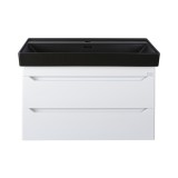 TMP SHARP 100 fali fürdőszobabútor - CeraStyle SHARP FEKETE mosdóval - 100 x 48 cm