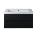 TMP SHARP 105 - FEKETE - fali fürdőszobabútor- Sanovit LUXURY 11105 mosdóval - 105 x 46 cm