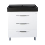 TMP TRIO 80 álló fürdőszobabútor - CeraStyle SHARP FEKETE mosdóval - 80 x 48 cm