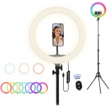 TNB - 14"-os RGB LED gyűrűs lámpa állvánnyal stúdióba - INFLUENCE PRO