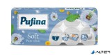 Toalettpapír, 2 rétegű, kistekercses, 10 tekercs, PUFINA "Soft White", illatmentes