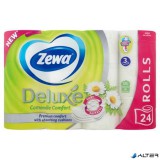 Toalettpapír, 3 rétegű, kistekercses, 24 tekercs, ZEWA "Deluxe", kamilla