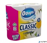 Toalettpapír, 3 rétegű, kistekercses, 4 tekercs, OOOPS "Classic", kamilla
