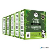Toalettpapír, bambusz, 3 rétegű, kistekercses, 9 tekercs, CHEEKY PANDA, fehér