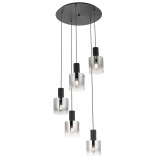 Több ágú függeszték, fekete, E27, Redo Lou 01-2009