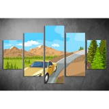 Többrészes Autós vászonkép 005 - (választható formák) tgy-005