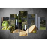 Többrészes Bor, Sajt, Szőlő vászonkép 032 - (választható formák) téiv-032