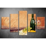 Többrészes Bor, Sajt, Szőlő vászonkép 071 - (választható formák) téiv-071