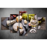 Többrészes Borok, Sajtok, Szőlő vászonkép 069 -(választható formák) téiv-069