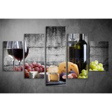 Többrészes Borok, Sajtok, Szőlő vászonkép 070 - (választható formák) téiv-070