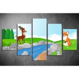Többrészes Erdei Állatok vászonkép 003 - (választható formák) tgy-003